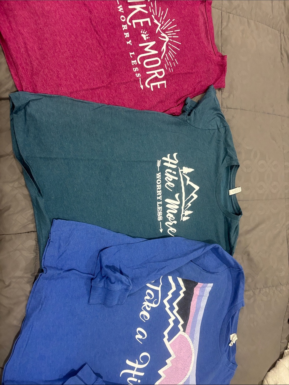 Bella Canvas Pink, Teal & Blue Graphic Short Sleeve Tees - Set of 3